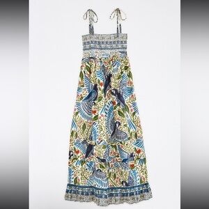 NWT FARM Rio Off White Macaw Flight Smocked
Maxi Dress